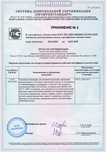 Сертификат соответствия полимерной продукции ГОСТ 12302-2013