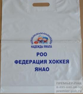 Пакет с вырубной ручкой 40х50 с логотипом
